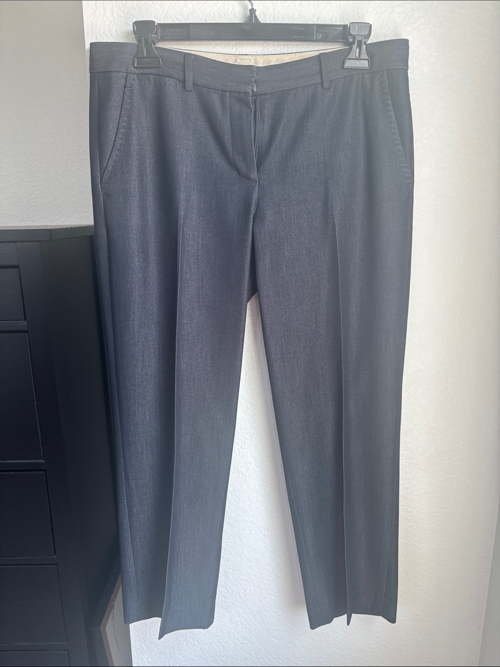 Elie Tahari Dark Charcoal Straight Dress Pants
